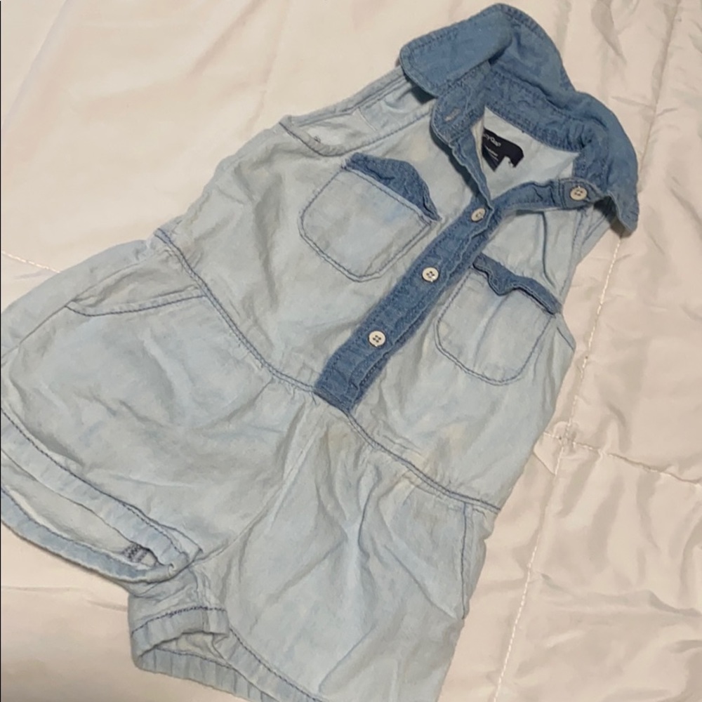 Girls denim romper GAP